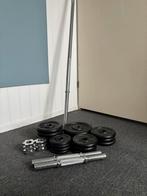 Complete Halterset: Dumbbells, Barbell & Gewichten, Sport en Fitness, Fitnessmaterialen, Ophalen, Gebruikt, Rug, Halterset