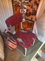 Gispen Stoel met Afrikaanse Vlisco Stof, Huis en Inrichting, Stoelen, Gebruikt, Ophalen of Verzenden, Rood, Eén