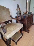 2 Antieke rookstoelen met 1 voetenbankje, Antiek en Kunst, Antiek | Meubels | Stoelen en Banken, Ophalen
