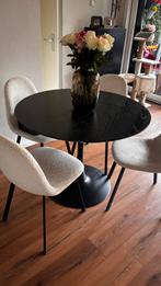Eettafel met stoelen, Ophalen, Gebruikt, 50 tot 100 cm, Rond