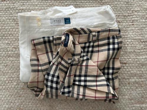 2x maat 40, Burberry, Brax, Kleding | Dames, Broeken en Pantalons, Zo goed als nieuw, Maat 38/40 (M), Beige, Kort, Ophalen