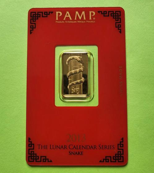 PAMP lunar 2013 Year of the Snake - 5 gram goud, Postzegels en Munten, Edelmetalen en Baren, Goud, Ophalen of Verzenden
