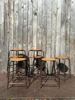 Franse Mulca krukken – industriële tabourets | 58cm (28stks), Ophalen of Verzenden, Gebruikt, Hout