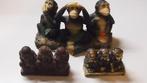 vintage set 3 mini Beeldje Aap Apen HOREN ZIEN en ZWIJGEN, Antiek en Kunst, Horen zien en zwijgen Aap apen beeldjes verzamelen