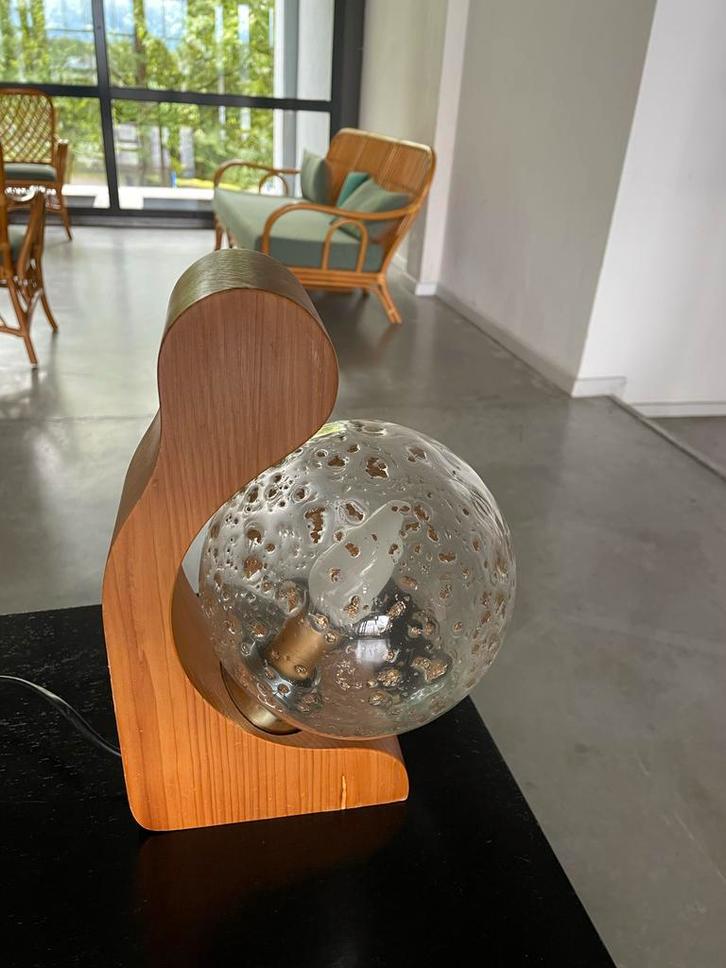 Vintage Jaren 70 Design Lamp temde leuchten, Huis en Inrichting, Lampen | Tafellampen, Gebruikt, Glas, Ophalen