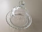 glazen stolp met glazen onderschotel, oud glas, Ophalen of Verzenden