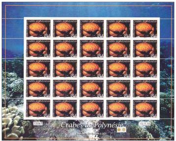 Y&T 935 Frans Polynesië. Feuille Crabes de Polynésie 20f.  beschikbaar voor biedingen