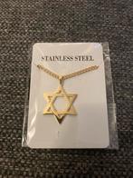 Mooie goudkleurige ketting met Davidsster, Ophalen of Verzenden, Nieuw, Goud, Overige materialen
