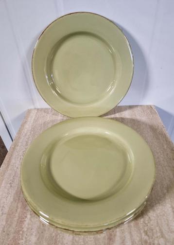 4 x grote platte celadon borden SEQ home, diameter 29,3 cm. beschikbaar voor biedingen