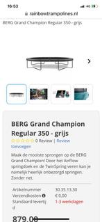 BERG Grand Champion Regular 350 grijs trampoline als nieuw, Kinderen en Baby's, Speelgoed | Buiten | Trampolines, Zo goed als nieuw