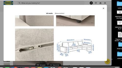 VIMLE IKEA zithoek, Huis en Inrichting, Banken | Complete zithoeken, Gebruikt, Hout, Metaal, Stof, Ophalen