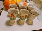 Vintage wildflower koffie bekers oranje bloem coree 6 stuks, Antiek en Kunst, Ophalen of Verzenden