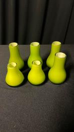 Vaasjes groen, Huis en Inrichting, Woonaccessoires | Vazen, Gebruikt, Ophalen of Verzenden, Glas, Minder dan 50 cm