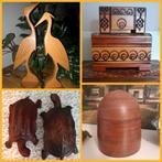 Vintage hout. Vogel. Kistjes.
Djihati-hout schildpad. pot, Ophalen of Verzenden