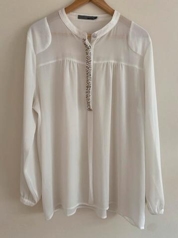 Witte blouse met paillettes - Maat XL beschikbaar voor biedingen