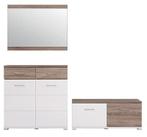 NIEUW Hal combi Home 3-delig Wit / Truffel eiken OP = OP, Ophalen of Verzenden, Nieuw, Complete set, 3-delig, halkasten, gangkast, halcombinatie