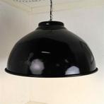 Vintalage: donkergroene emaille hanglamp, Huis en Inrichting, Lampen | Hanglampen, Zo goed als nieuw, Ophalen