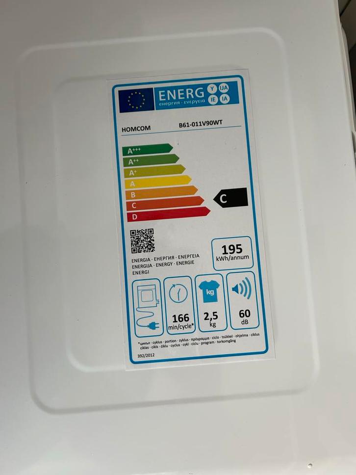 Homecom Droger - Nieuw - 2.5kg - Appartement, Witgoed en Apparatuur, Wasdrogers, Nieuw, Luchtafvoer, Voorlader, Minder dan 4 kg