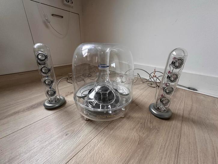 Harman Kardon Soundsticks - Iconische speakerset, Audio, Tv en Foto, Luidsprekers, Gebruikt, Front, Rear of Stereo speakers, Overige merken