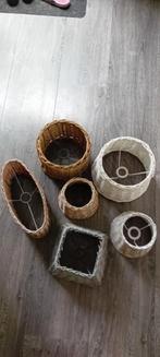 Rieten lampenkappen, Gebruikt, Bruin, Rond, Ophalen of Verzenden