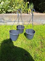 3 Antraciet hangpotten 15 cm doorsnee NIEUW NIEUW, Tuin en Terras, Kunststof, Rond, Nieuw, Tuin