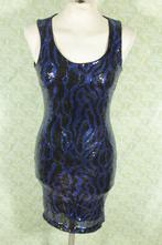Sexy mini-jurk. Zwarte & blauwe pailletjes.Mt S.Forever 21, Blauw, ., Ophalen of Verzenden, Zo goed als nieuw
