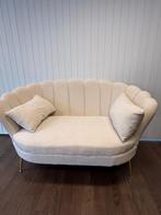 Zitbank belle 2 zits velvet creme, Ophalen, Minder dan 75 cm, Rechte bank, Minder dan 150 cm