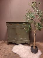 Groene biedermeier penantkastje meidenkast bezorgen mogelijk, Ophalen of Verzenden, Zo goed als nieuw