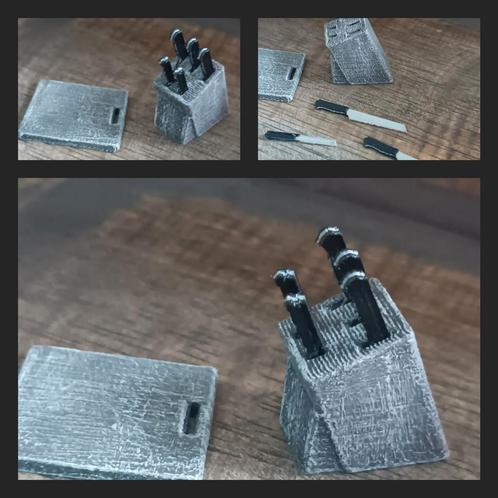 UNIEK Antraciet Old Look messenblok miniatuur poppenhuis, Verzamelen, Poppenhuizen en Toebehoren, Nieuw, Poppenhuis, Ophalen