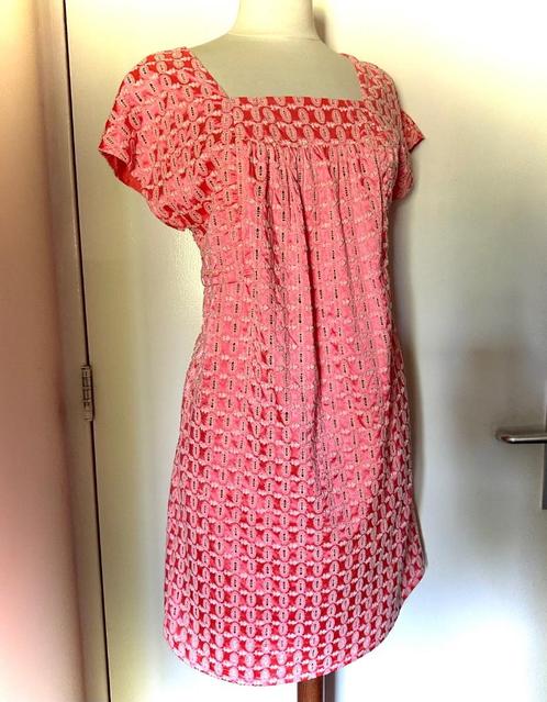 Jurk JcSophie JC Sophie roze wit glanzend Prachtig A lijn 40, Kleding | Dames, Jurken, Zo goed als nieuw, Maat 38/40 (M), Roze