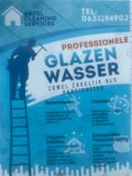 Glazenwasser , dakgoten schoonmaken …, Glazenwassen binnen