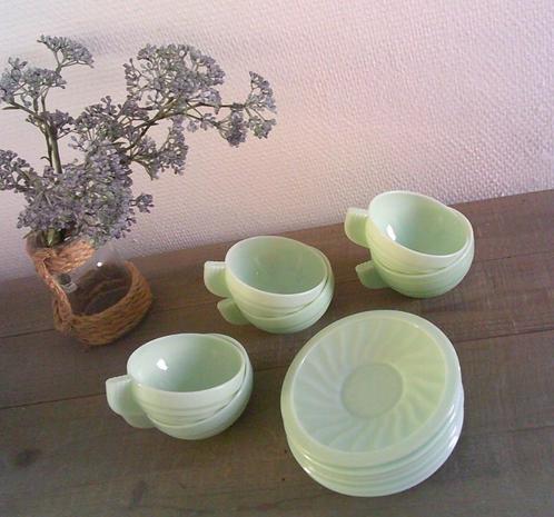 ARCOPAL Set van 6 koffie- of theekopjes Made in France - vin, Antiek en Kunst, Curiosa en Brocante, Ophalen of Verzenden