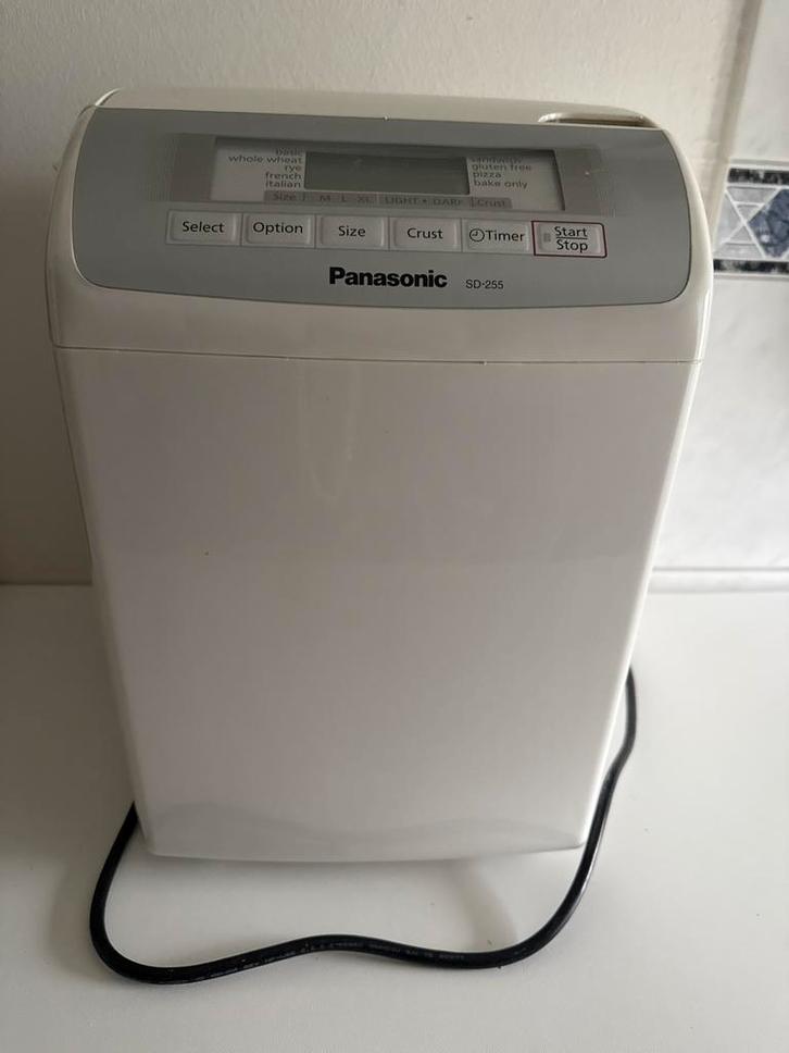 Panasonic SD-255 Broodbakmachine, Witgoed en Apparatuur, Broodbakmachines, Gebruikt, Met timer, 400 tot 800 gram deeg, Warmhoudfunctie