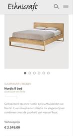 Ethnicraft bed massief eiken 140x200, Ophalen of Verzenden, Tweepersoons, Hout, 140 cm