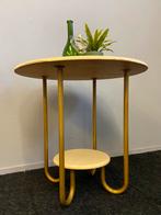 Vintage bijzettafel industrieel design jaren 50 tafeltje, Ophalen, Gebruikt, Metaal of Aluminium, Rond
