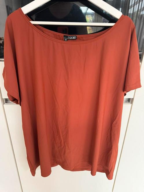 Shirt Norah travelstof mt.48, Kleding | Dames, Grote Maten, Zo goed als nieuw, Shirt of Top, Bruin, Ophalen of Verzenden