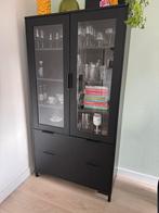 Zwarte vitrinekast, 99x188x45, Huis en Inrichting, Ophalen, Zo goed als nieuw, 25 tot 50 cm, 50 tot 100 cm