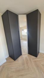 Zwart hoek kledingkast met spiegel. Mooi als new. Monteren m, Huis en Inrichting, Kasten | Kledingkasten, 100 tot 150 cm, 200 cm of meer