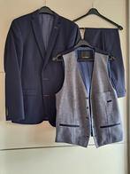 Blauw kostuum met gillet maat 48, merk Roy Robson, Kleding | Heren, Kostuums en Colberts, Ophalen of Verzenden, Zo goed als nieuw