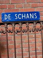 Emaille emaillebord reclamebord straatnaam De Schans, Ophalen