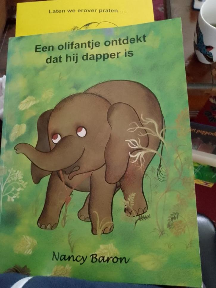 Boek olifantje ontdekt dat hij dapper is +gesprekswijzer, Boeken, Kinderboeken | Jeugd | onder 10 jaar, Zo goed als nieuw, Fictie algemeen