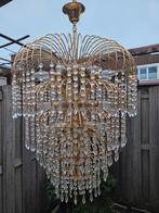 Hanglamp, waterval teardrop kroonluchter XL, vintage, Ophalen, Glas, 75 cm of meer, Hollywood regency, Vintage