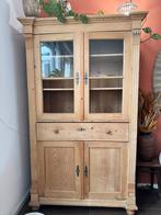 Echte oude grenen kast - buffetkast, Huis en Inrichting, Ophalen, Gebruikt, 100 tot 150 cm, Glas