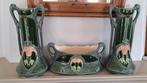 Jugendstil kaststel, 2 vazen met jardaniere, Antiek en Kunst, Antiek | Vazen, Ophalen of Verzenden