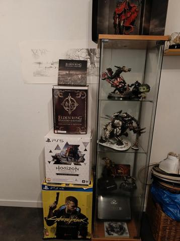 Cyberpunk, Horizon, Elden ring etc. + vitrine kast beschikbaar voor biedingen