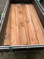 Vloer planken. Veer groef.12 stuks ongeveer 4m2 (schatting), Doe-het-zelf en Verbouw, Plank, Gebruikt, 25 tot 50 mm, Ophalen