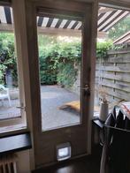 Buitendeur - 211,5x82,5x3,5 - incl. kattenluik, Doe-het-zelf en Verbouw, Ophalen, Gebruikt, 80 tot 100 cm, Buitendeur