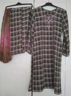 Maat S een keer gedragen bruin roze shalwar kameez dupetta, Overige typen, Bruin, Ophalen of Verzenden, Zo goed als nieuw