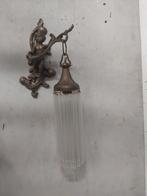 Antieke bronzen kristallen cupido engelen wandlamp i, Antiek en Kunst, Ophalen of Verzenden