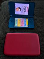 Nintendo DSI XL met More Brain Training, NDS., Spelcomputers en Games, Spelcomputers | Nintendo 2DS en 3DS, Met games, Blauw, Ophalen of Verzenden